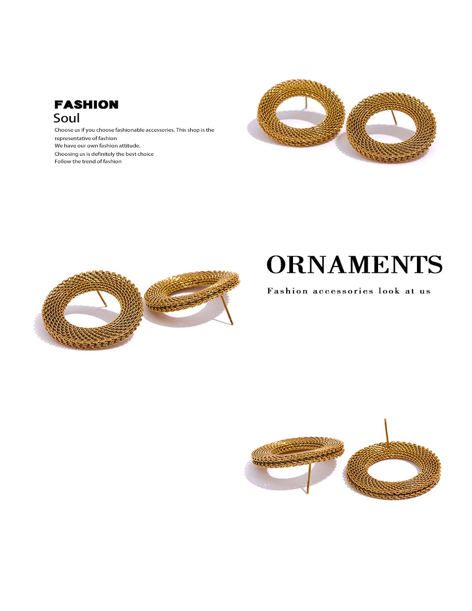 37mm Round Hollow Big Stud Earrings