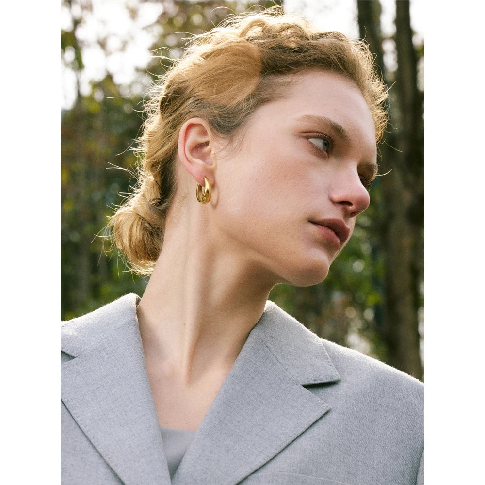 Geometric U-Shape Hoop Earrings