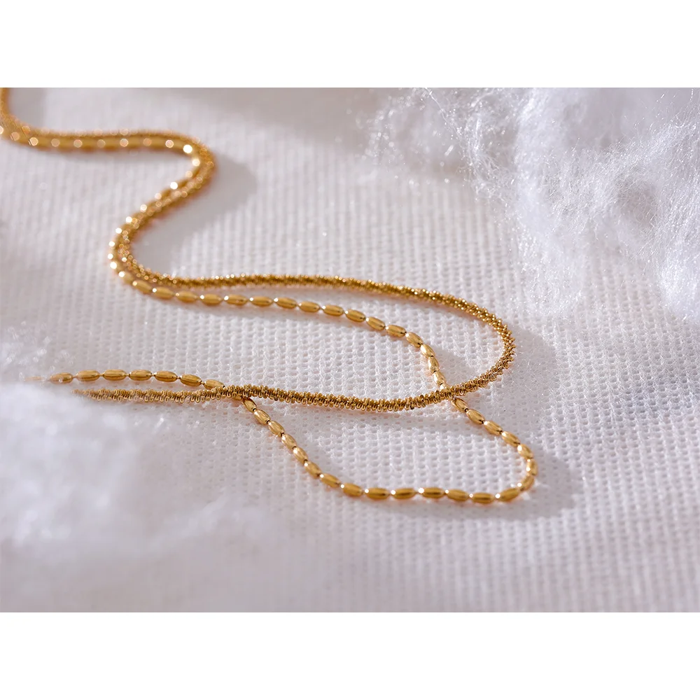 Double Layered Chic Beads Chain Necklace