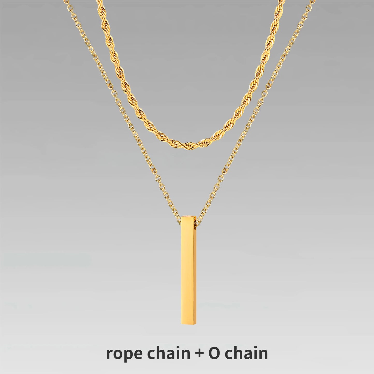 3D Vertical Bar Necklaces for Men