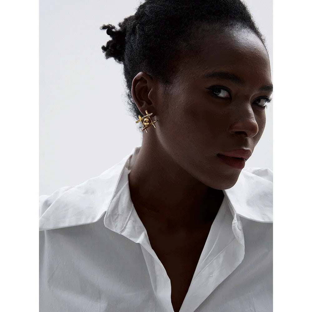 Stainless Steel Geometric Stud Earrings