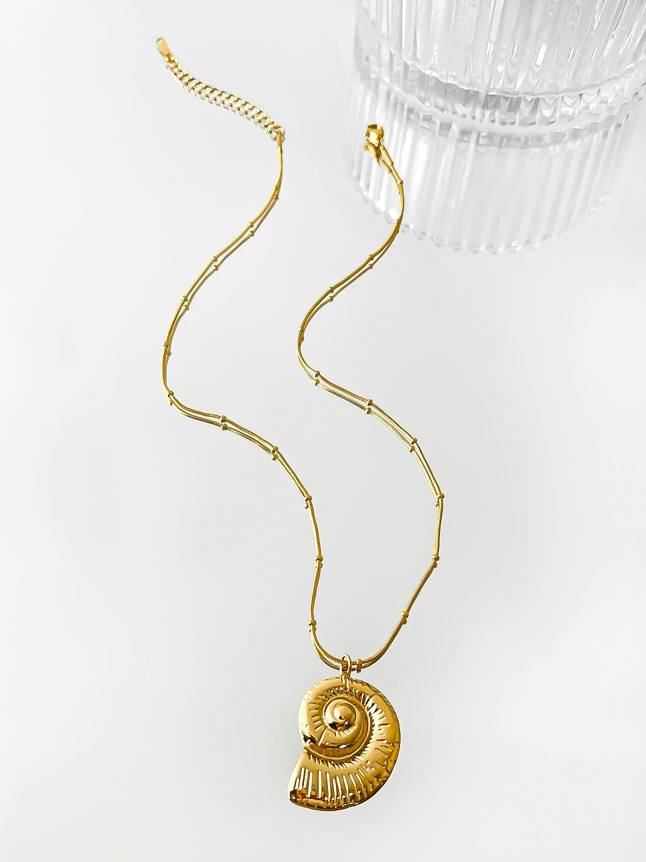 Minimalist Starfish, Conch & Scallop Pendant Necklace