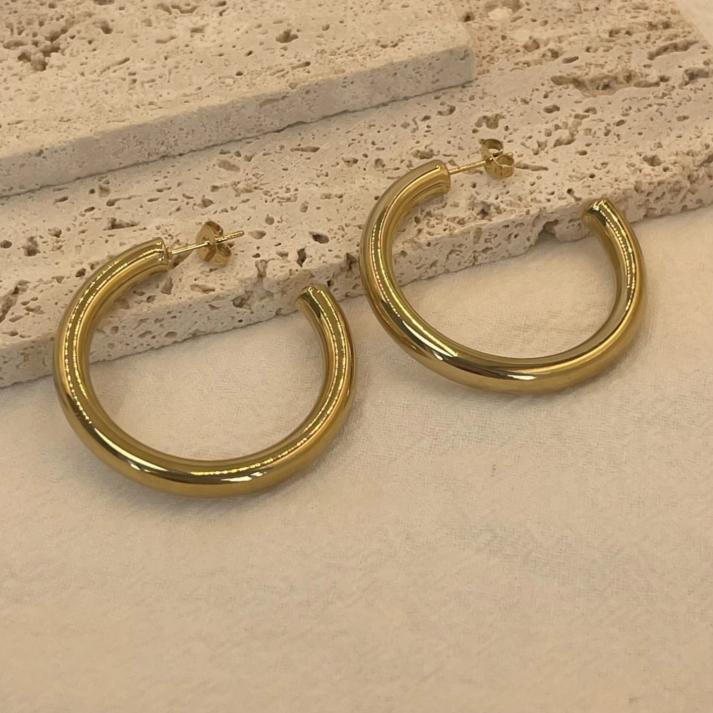 Classic Stainless Steel Ear Buckle Big Earrings