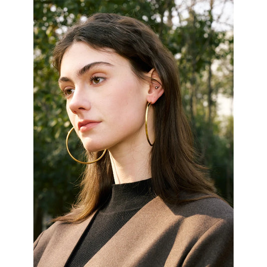 C-Shape Round Daily Hoop Earrings