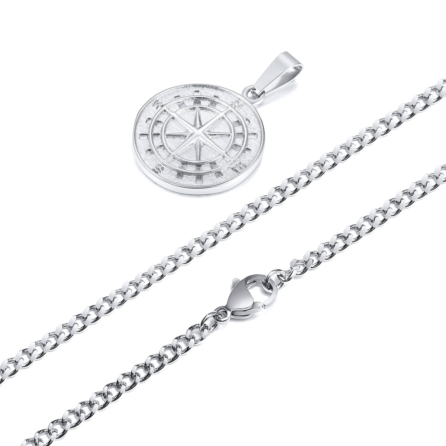 North Star & Anchor Medal Pendant for Men