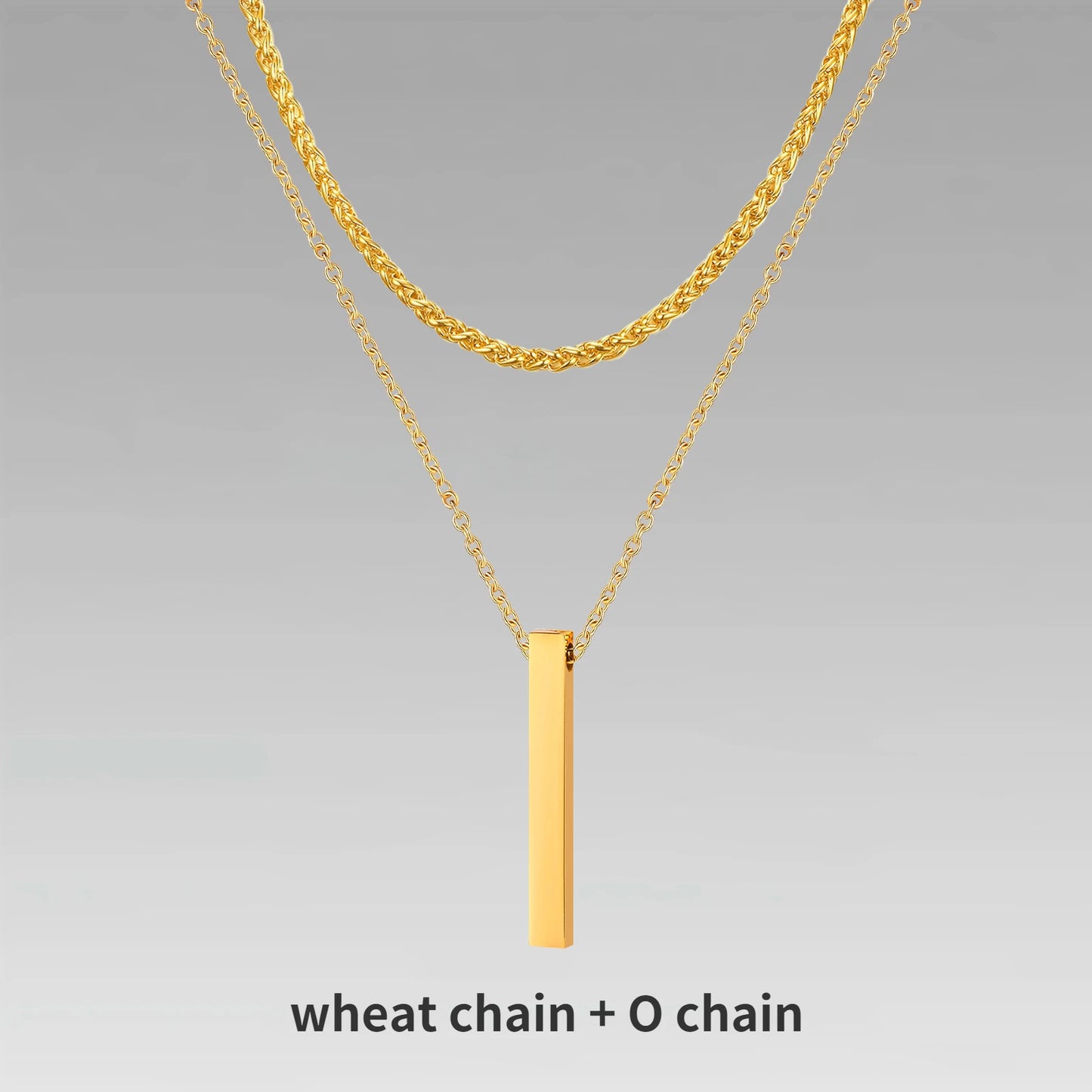 3D Vertical Bar Necklaces for Men