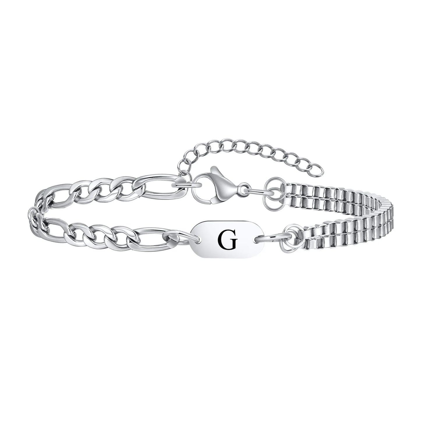 A-Z Initial Link Chain Bracelets
