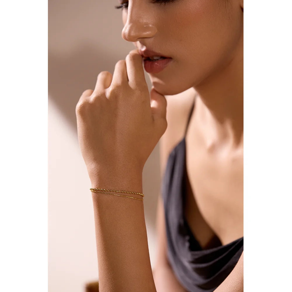 Double Layer Stainless Steel Bracelet