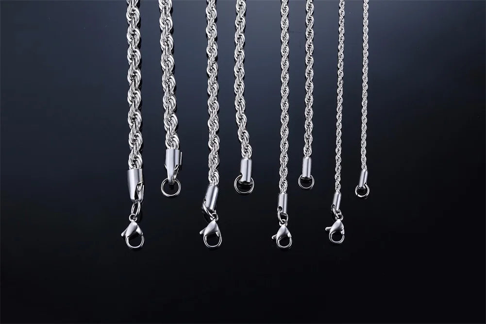 Minimalist Twist Rope Chain Necklace