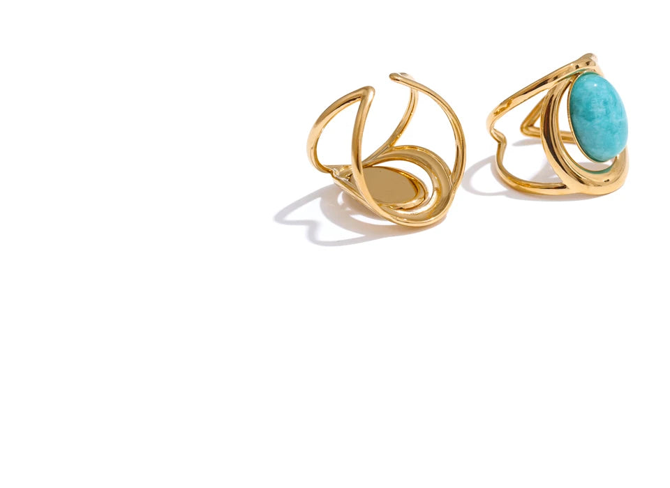 Natural Stone Open Adjustable Ring