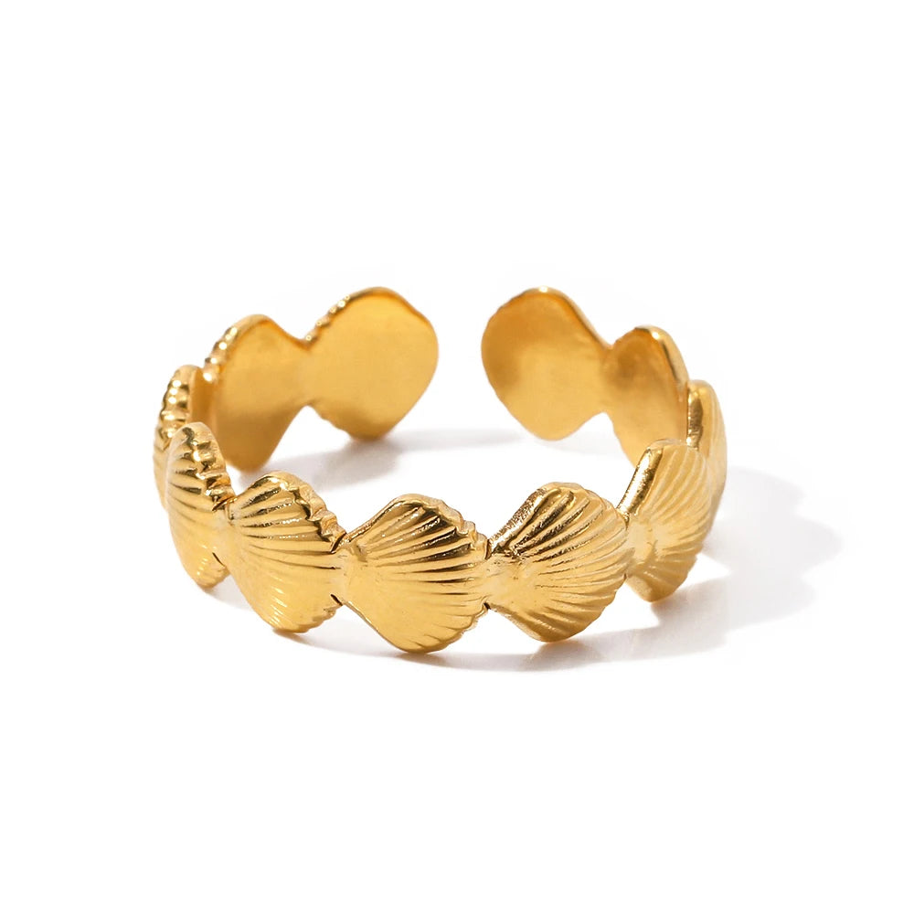 Geometric Wide Stainless Steel Rings