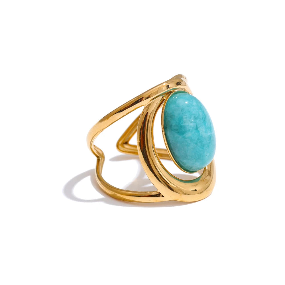 Natural Stone Open Adjustable Ring