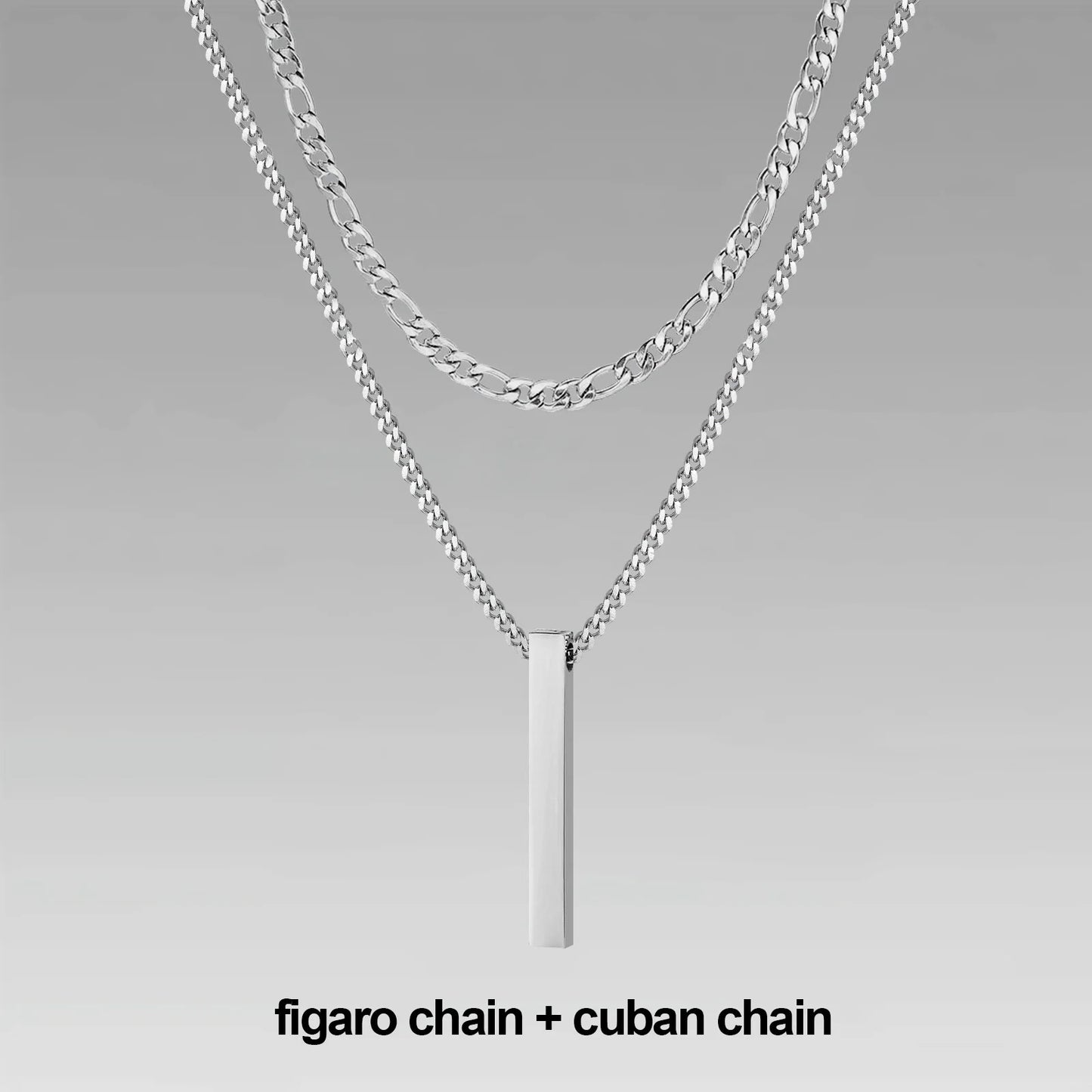 3D Vertical Bar Necklaces for Men