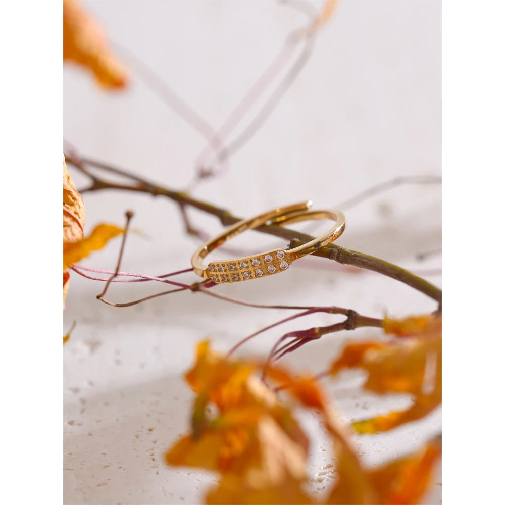 Thin CZ Adjustable Ring