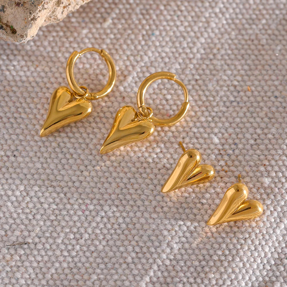 Chic Heart Huggie Hoop Earrings