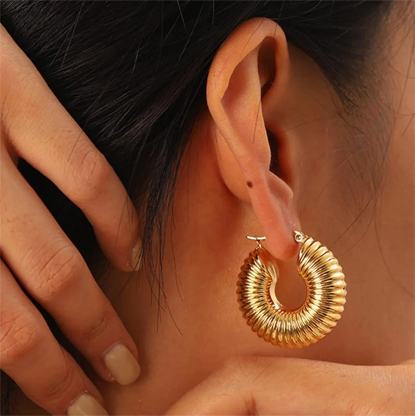 Geometric Statement Hollow Earrings