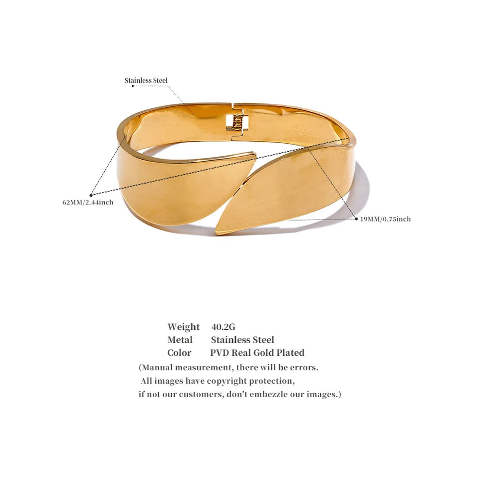 Glossy Smooth Wide Geometric Bangle