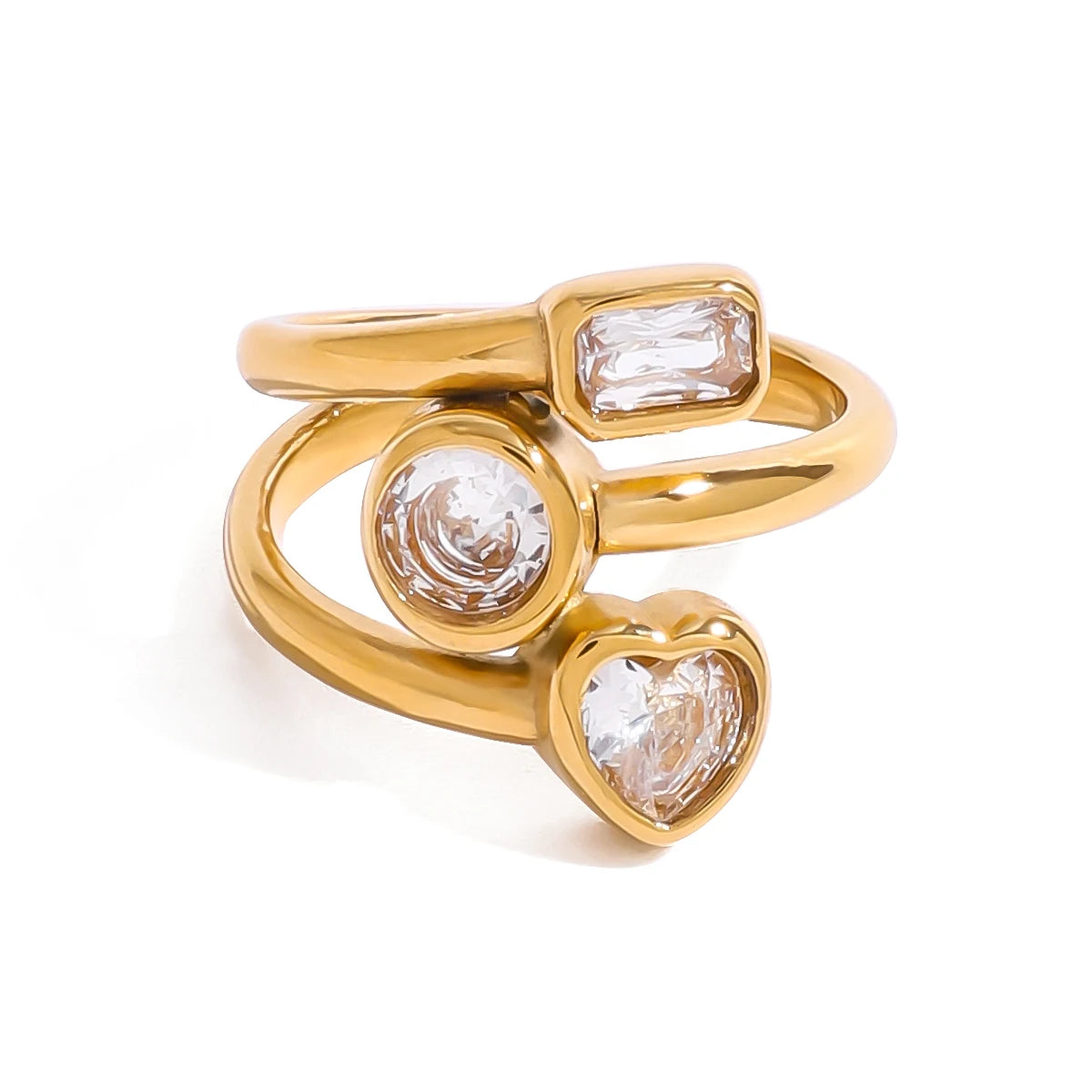 Cubic Zirconia Open-end Rings