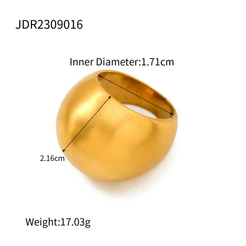 18K Gold Plated Stainless Steel Geometric Fashion Rings