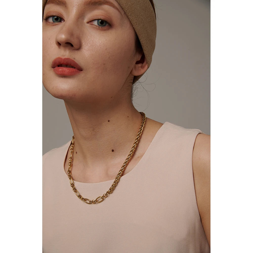 316L Stainless Steel Chunky Chain Collar Necklace