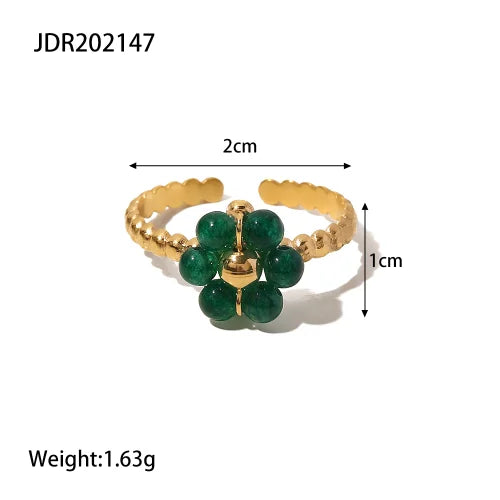 Waterproof Flower Adjustable Opening Rings