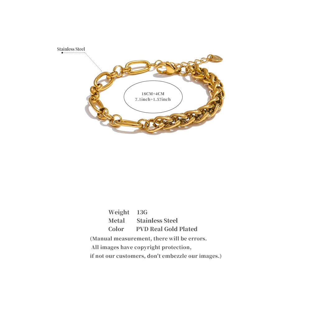 Metal Chain Statement Bracelet Bangle