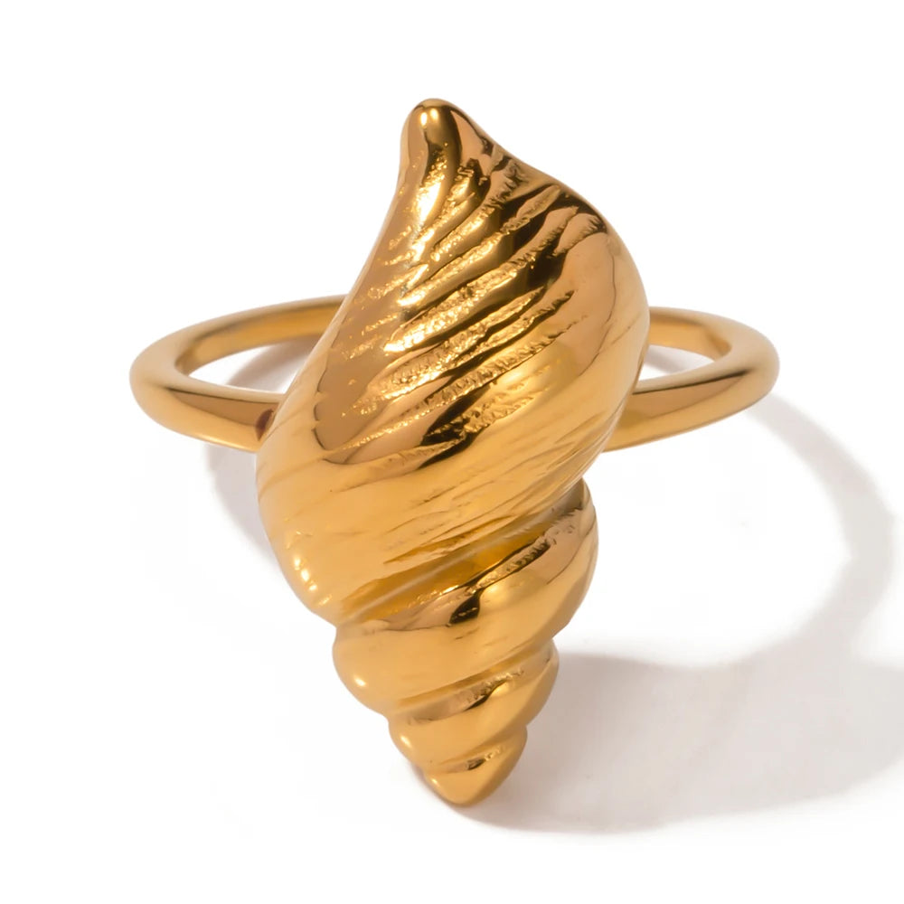 Geometric Wide Stainless Steel Rings