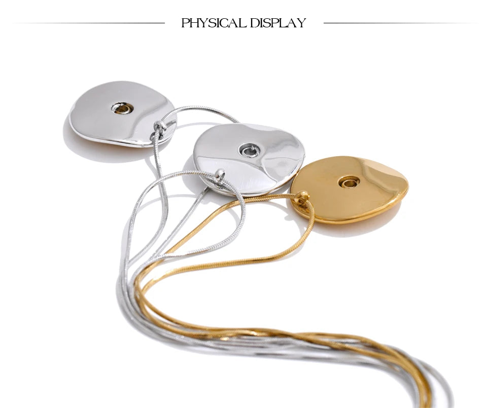 Double Round Pendant Fashion Necklace