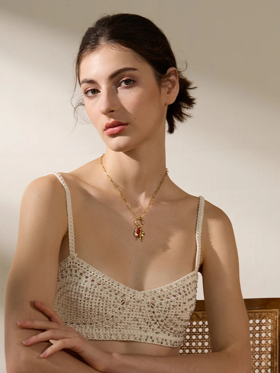 Red Chili & Heart Charms Pendant Necklace