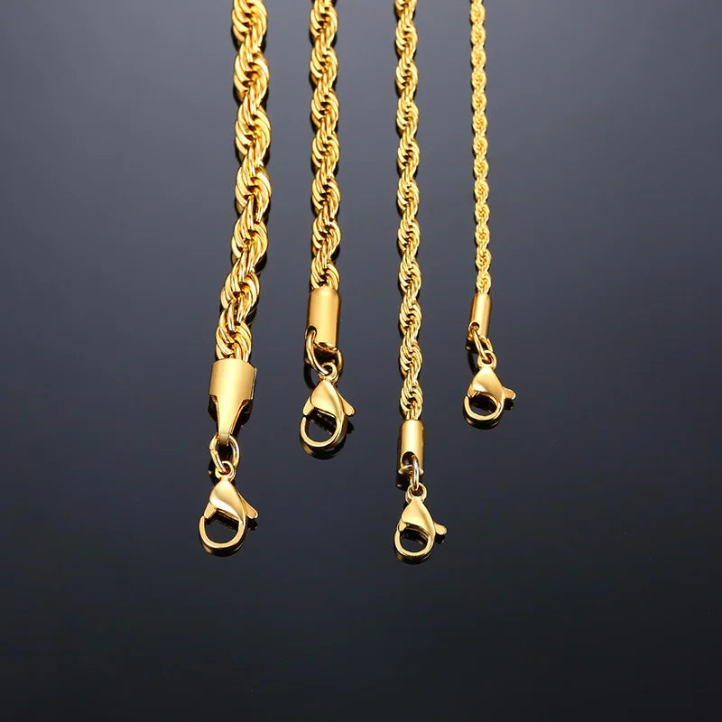 Minimalist Twist Rope Chain Necklace