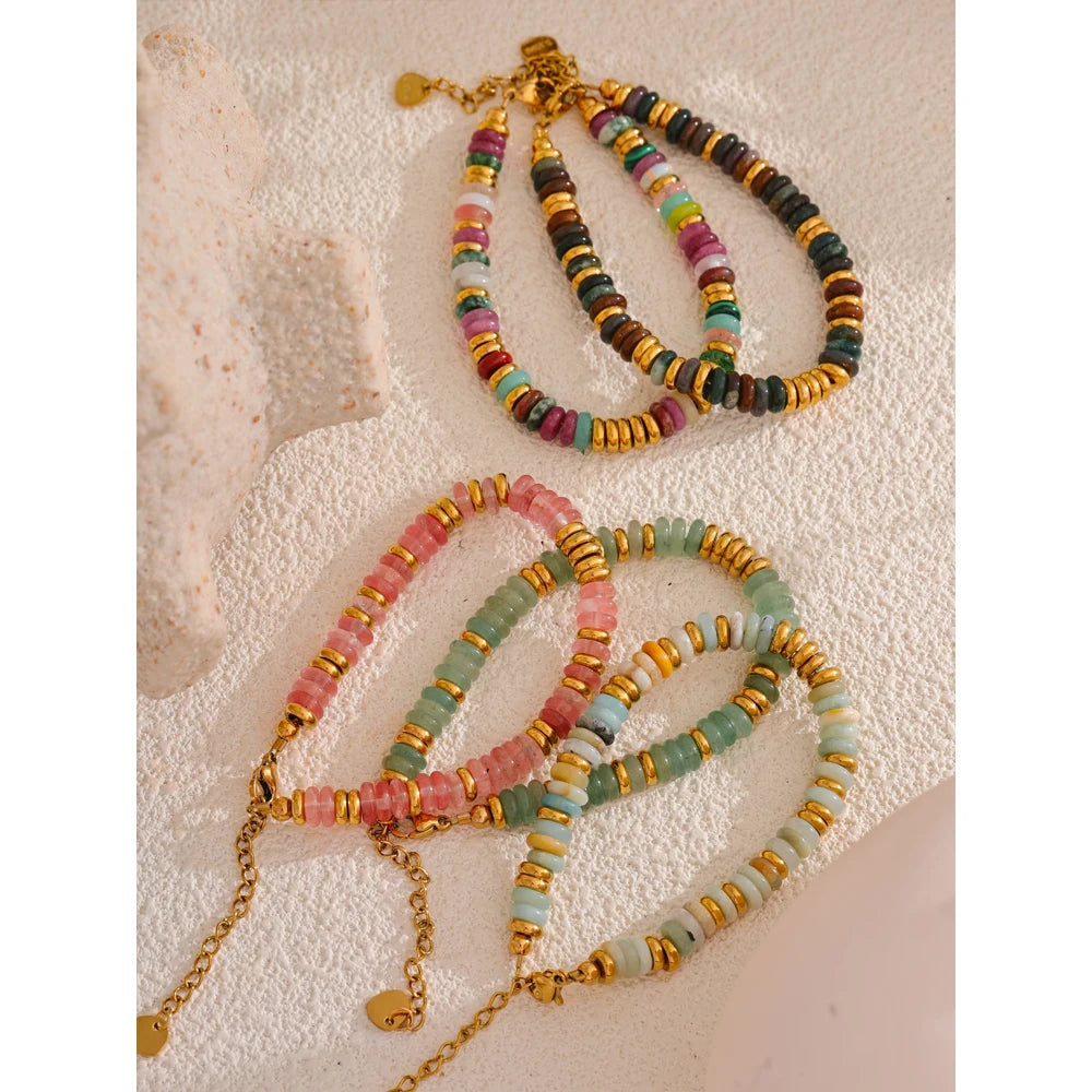 Natural Stone Beads Chain Handmade Bracelet