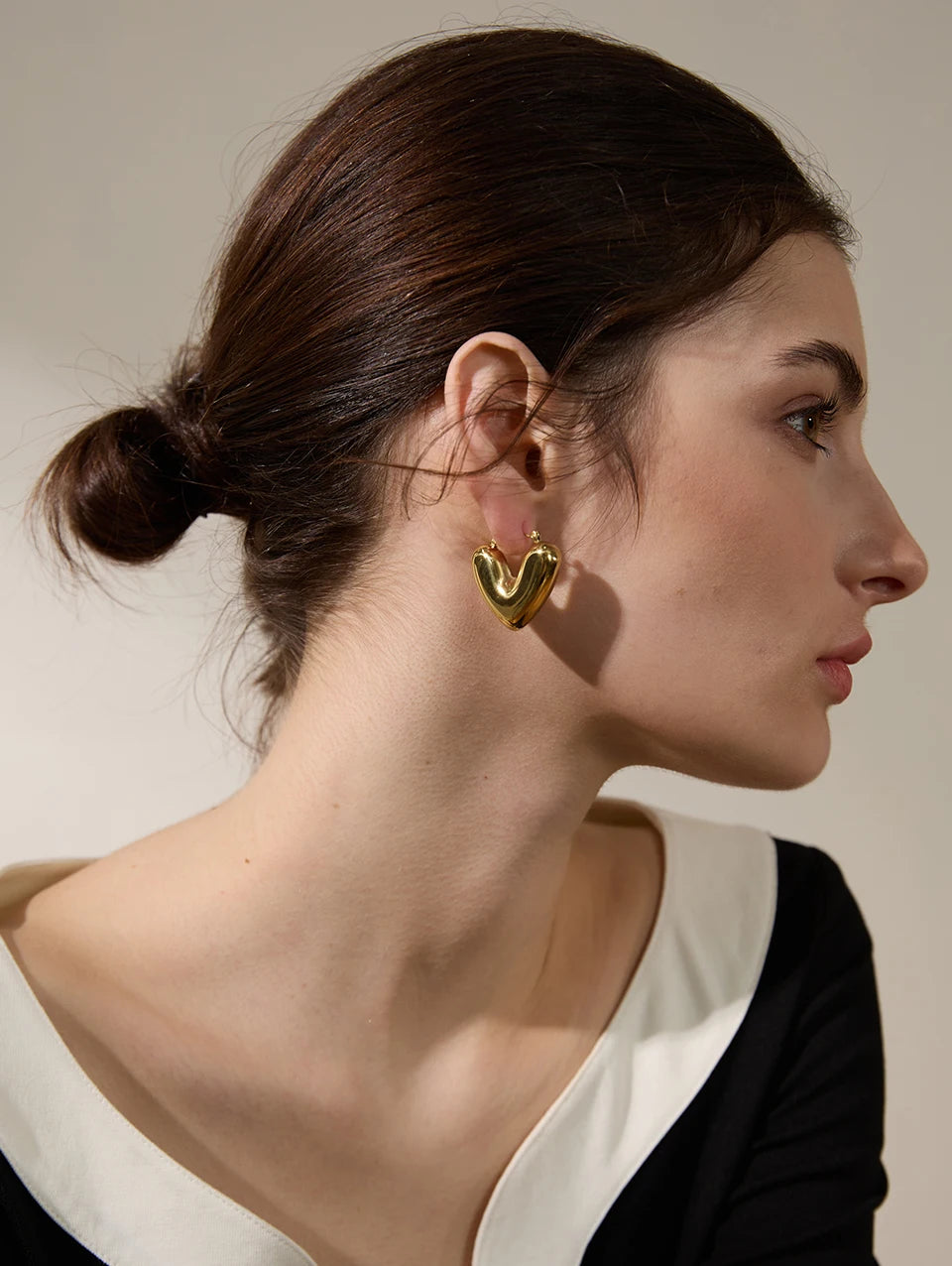 Chunky Heart Hoop Earrings