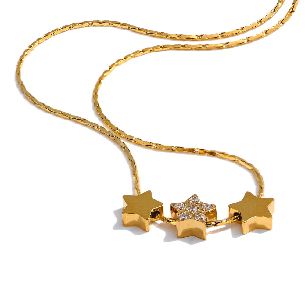 Star Double Side Pendant Necklace