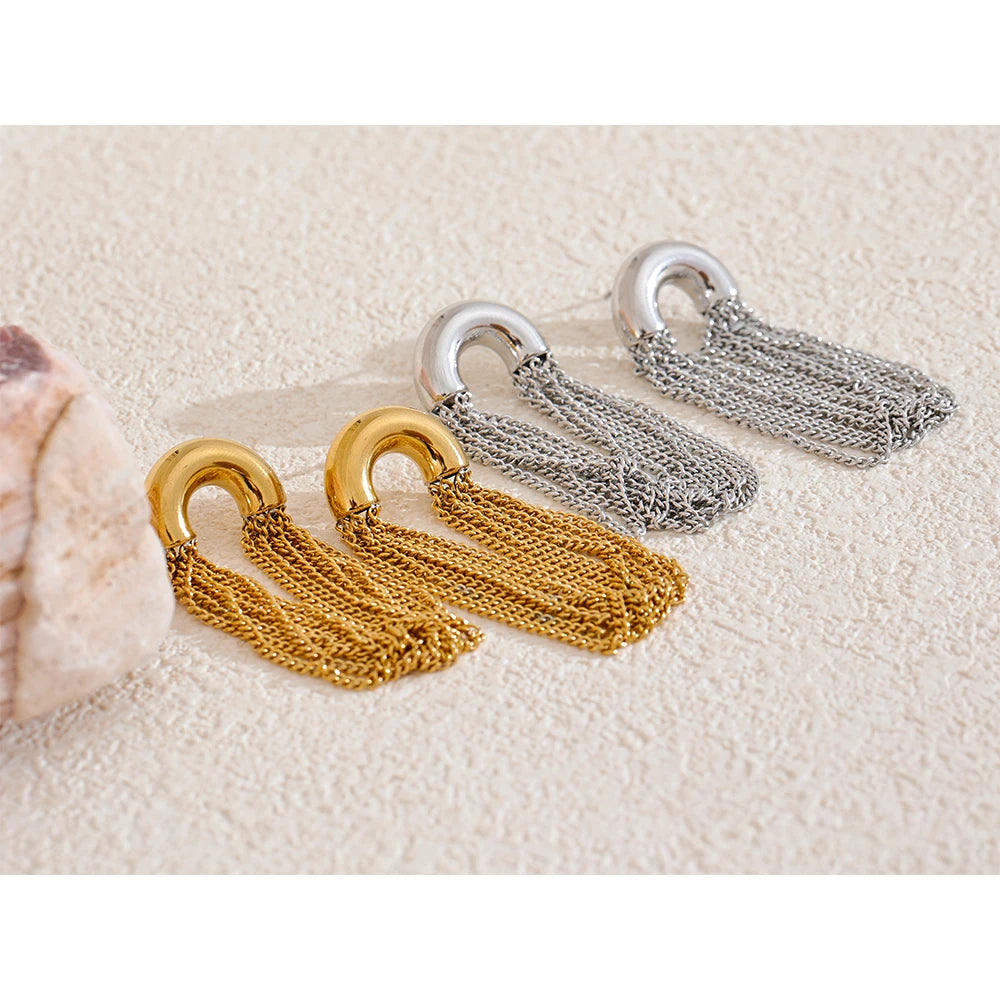 Tassel Chain Drop Earrings