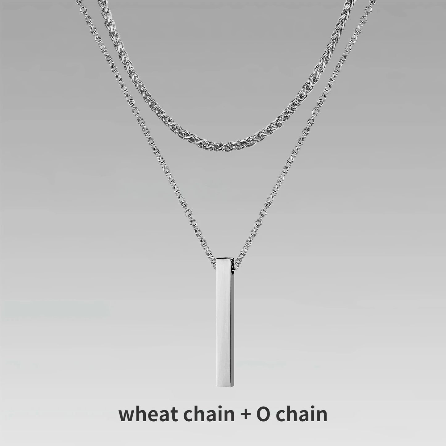 3D Vertical Bar Necklaces for Men