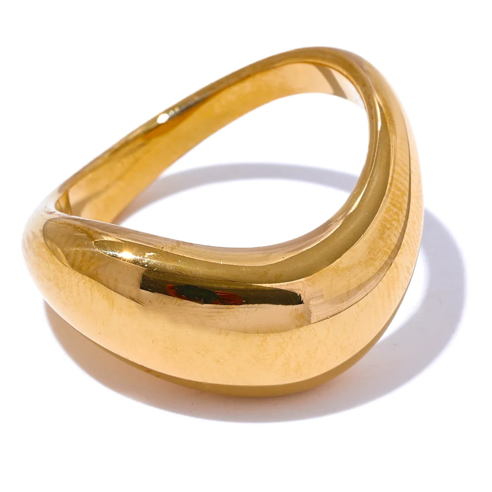 Minimalist Stainless Steel Metal Geometric Ring