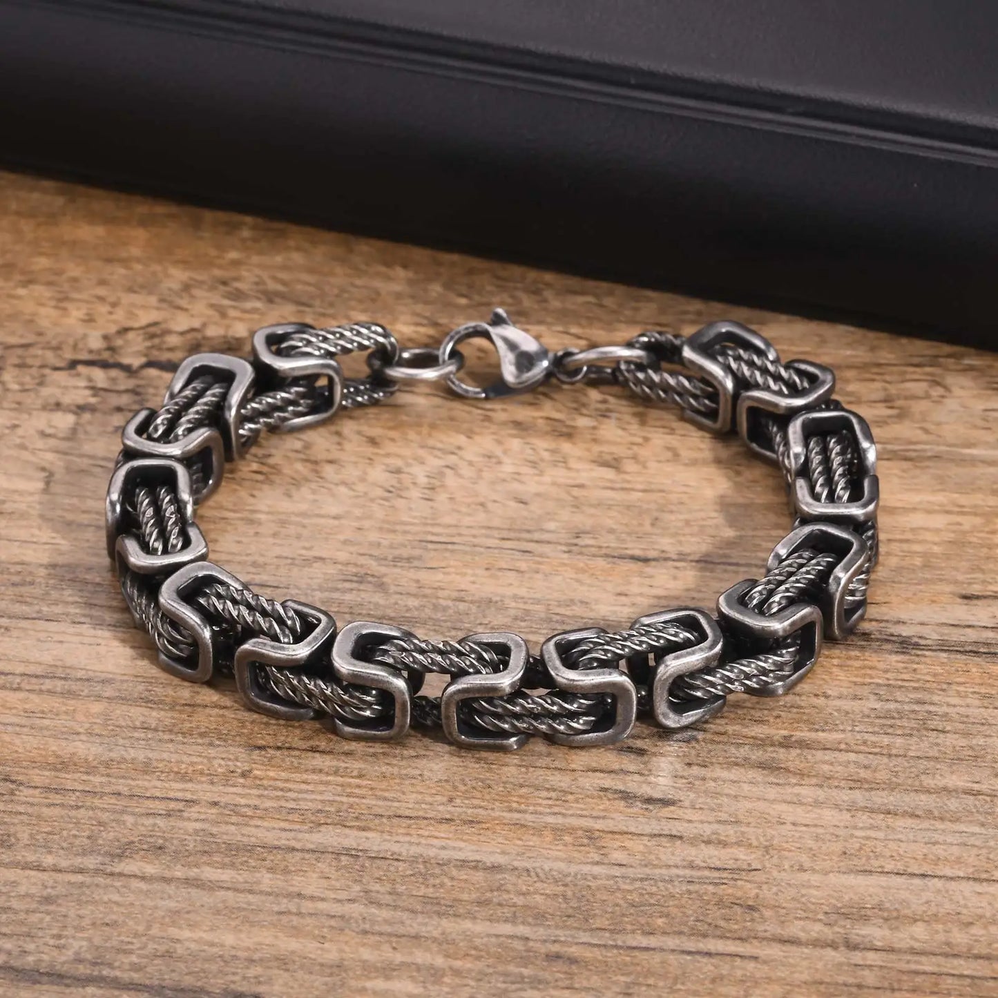 Chunky Braided Link Wristband Bracelets