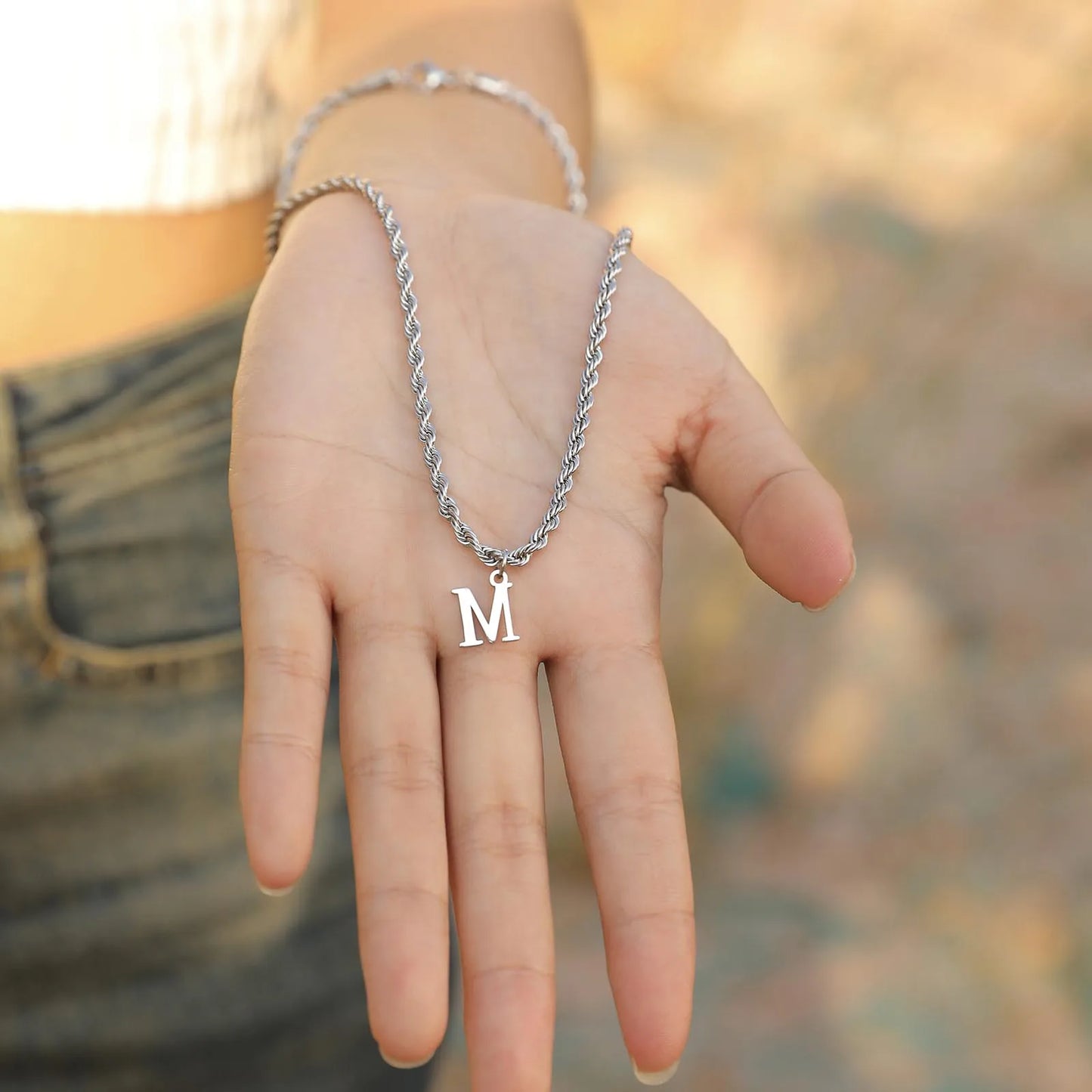 A-Z Initial Letter Necklace for Men