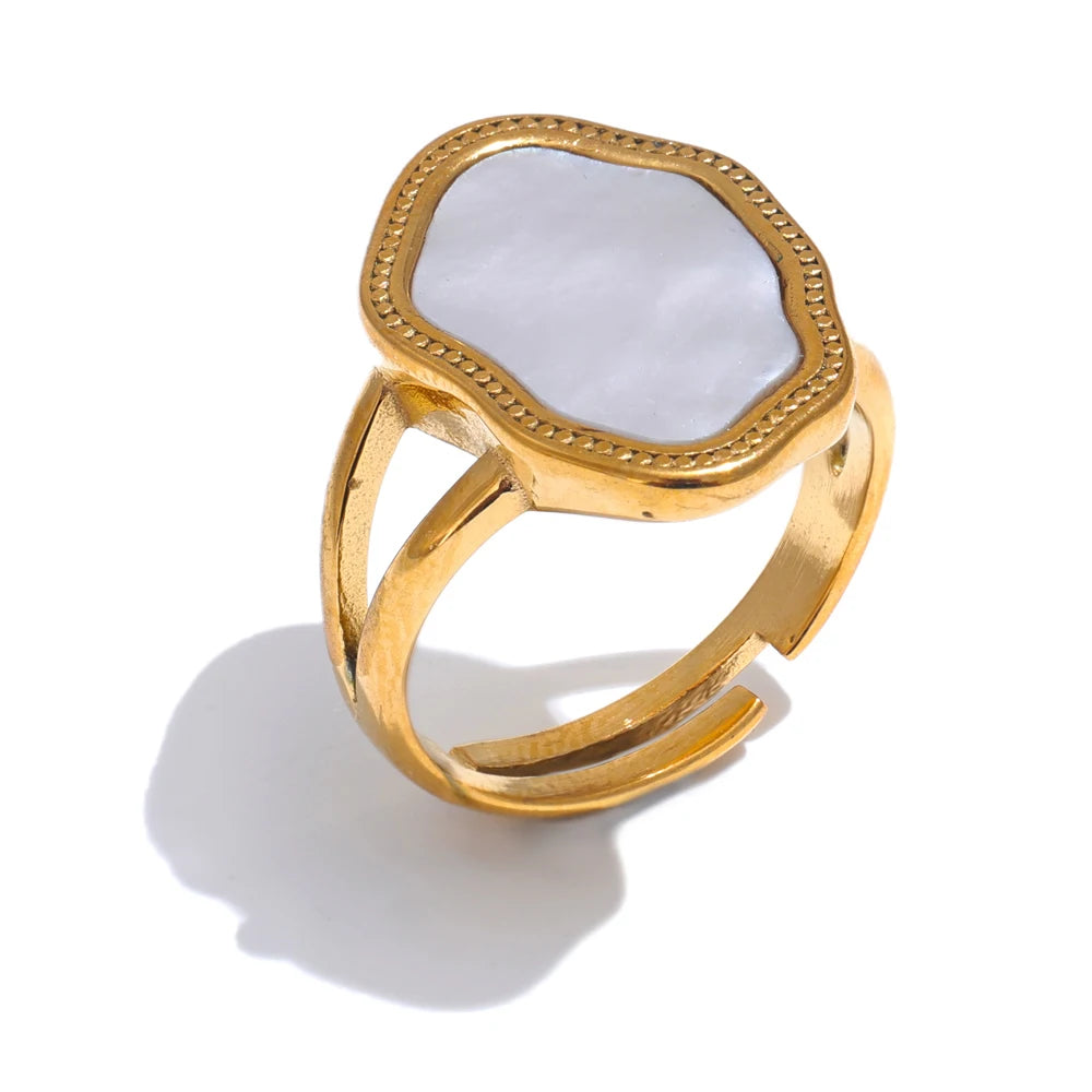 Natural Shell Adjustable Ring