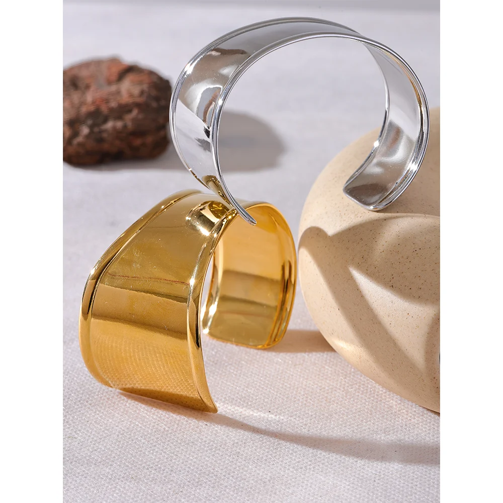 High-Quality Stainless Steel Wide Cuff Bracelet