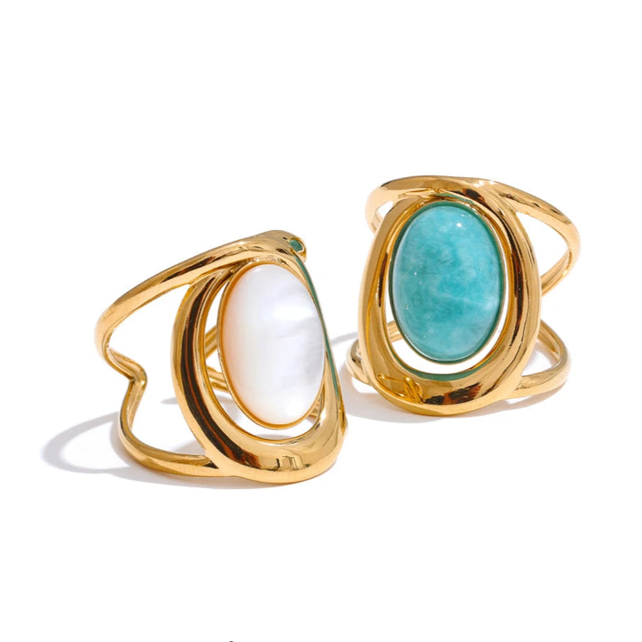 Natural Stone Open Adjustable Ring