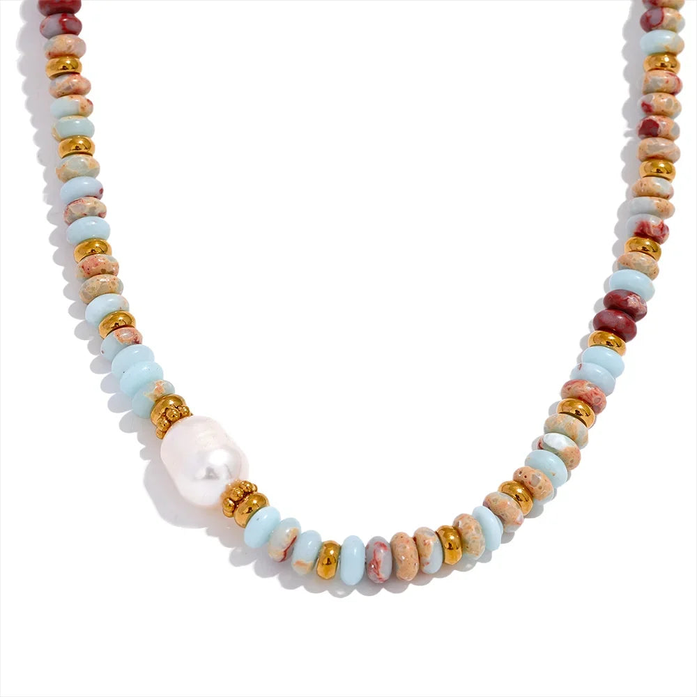 Freshwater Pearl Collar Chain Necklace