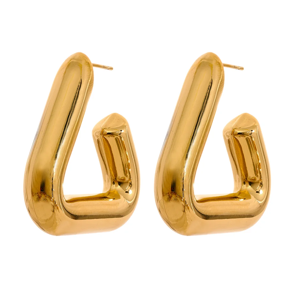 Chunky Triangle Hoop Earrings