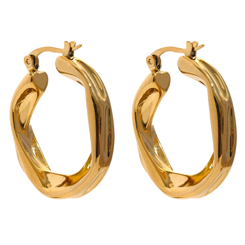 316L Stainless Steel Hollow Hoop Earrings