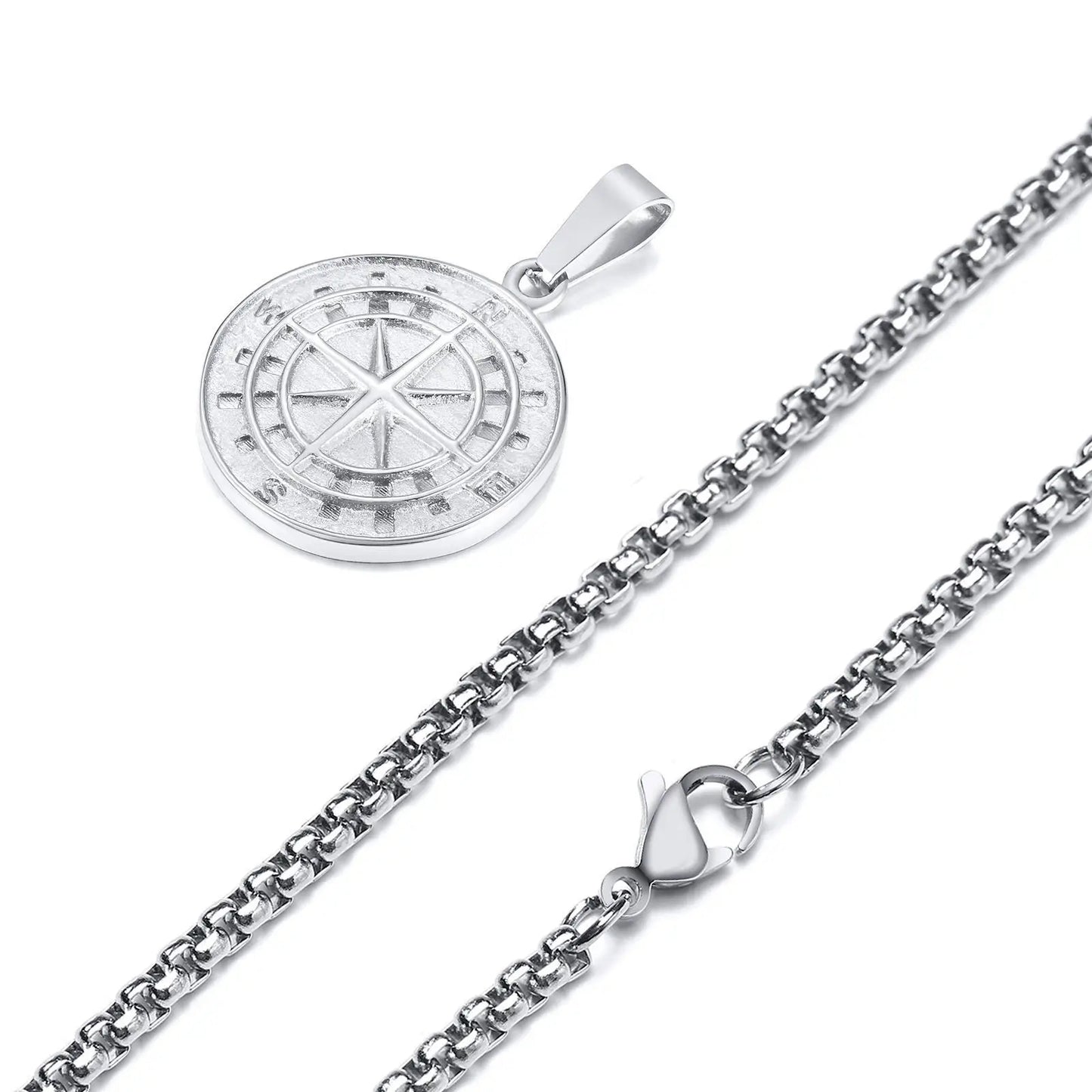 North Star & Anchor Medal Pendant for Men