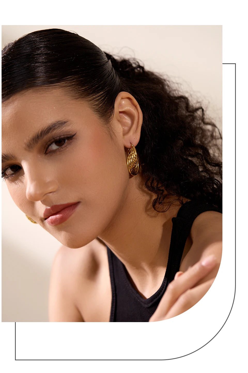 Twisted Hollow Hoop Earrings – 18K PVD Plated Stainless Steel