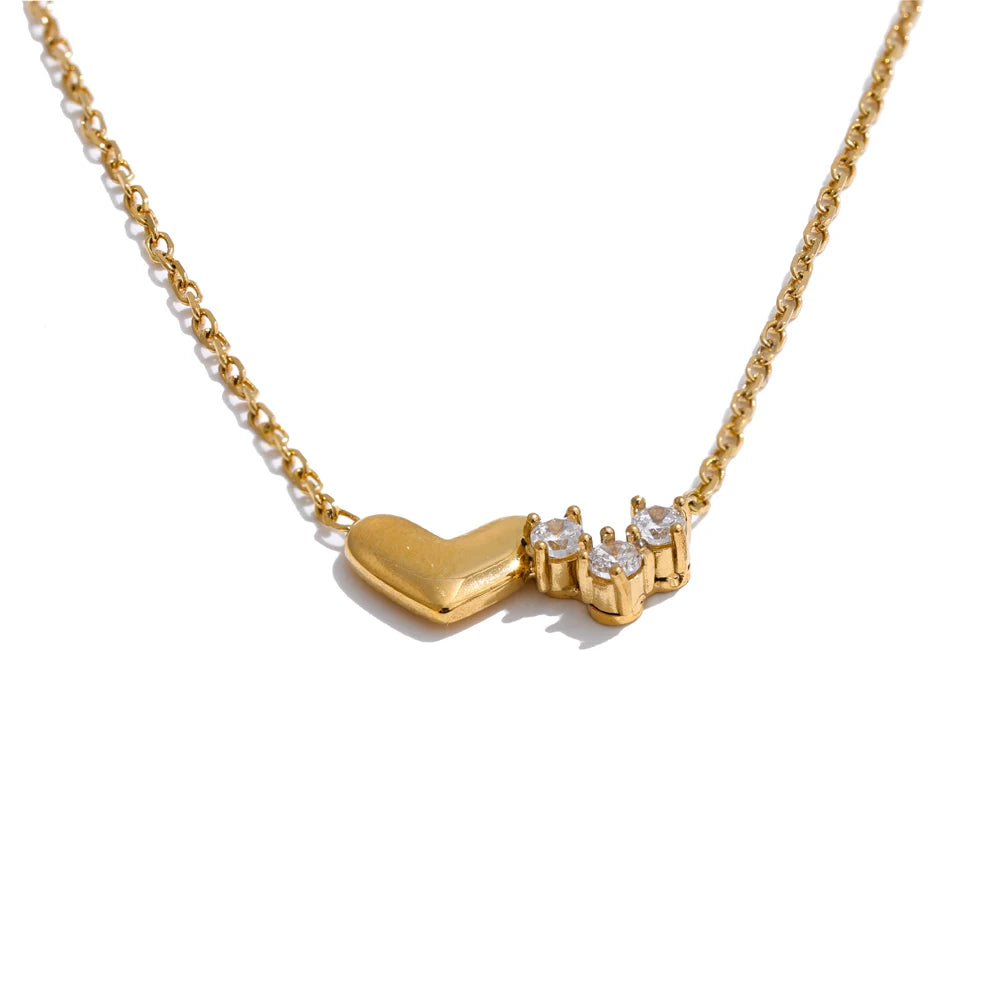 Delicate Zirconia Heart Necklace