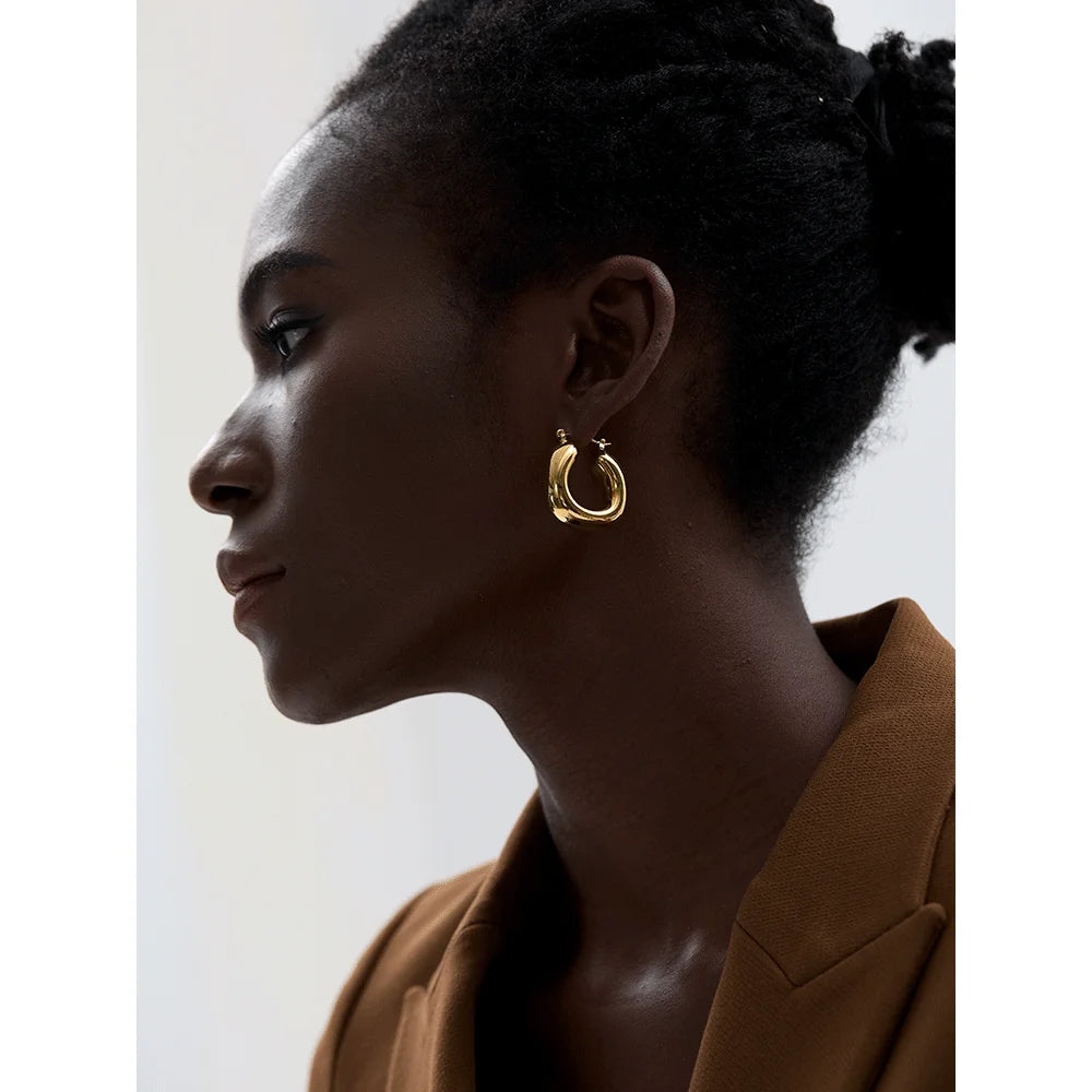 High-Quality Stainless Steel Chunky Hoop Earrings