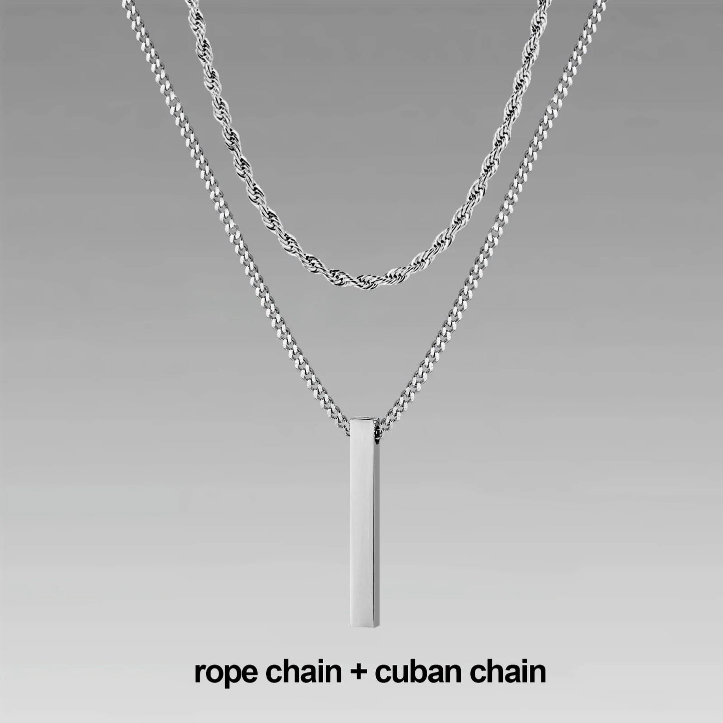3D Vertical Bar Necklaces for Men