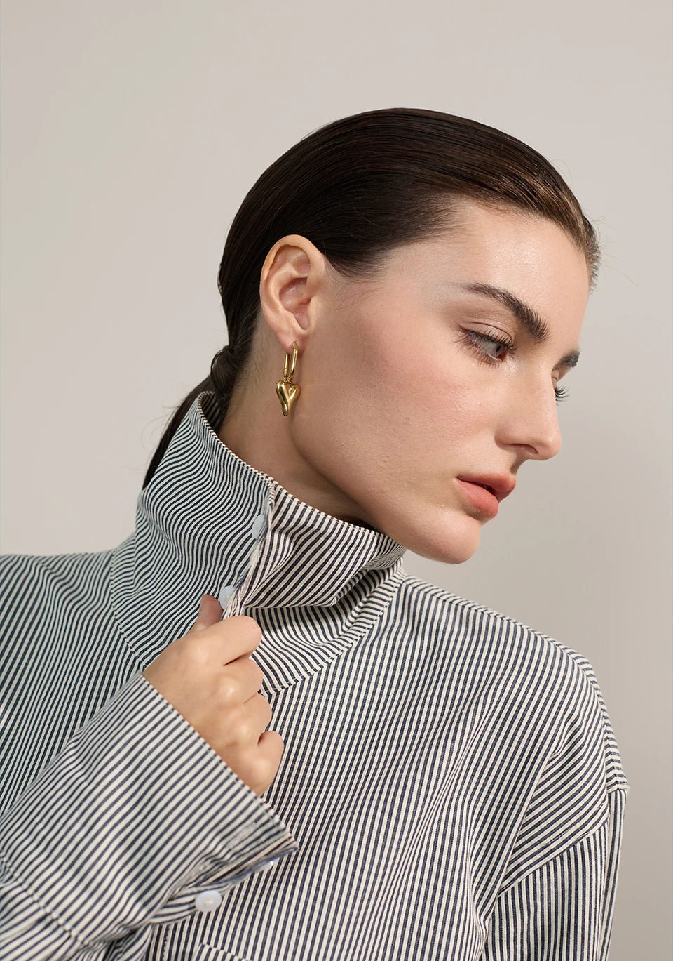 Heart Drop Hoop Earrings